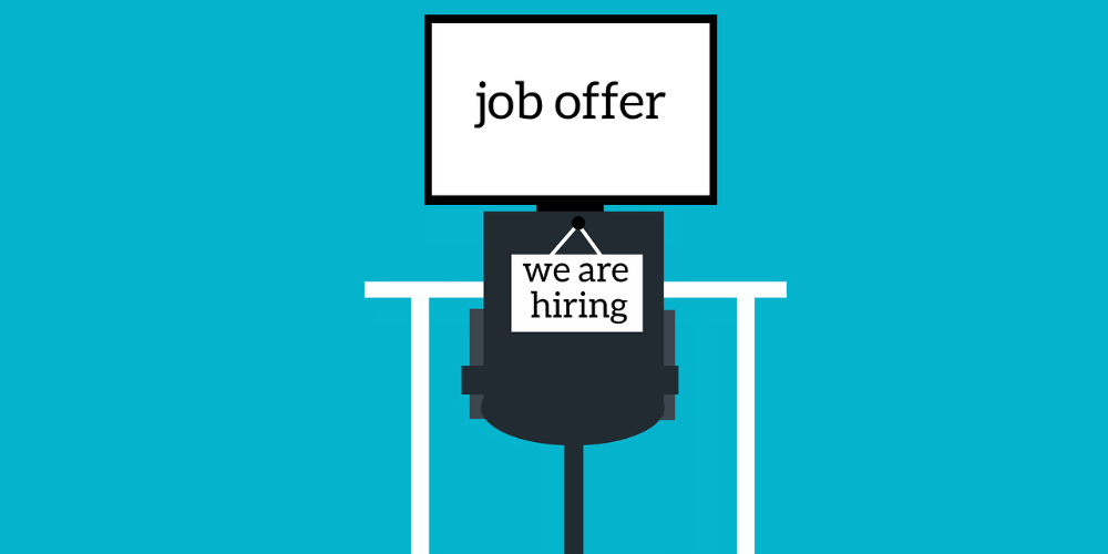 illustration of job offer and we are hiring