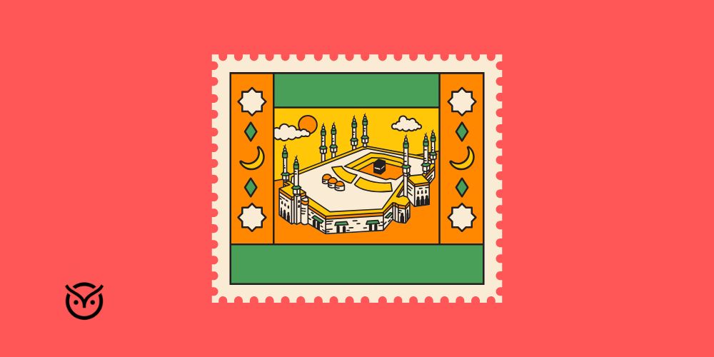 kaaba saudia post stamp