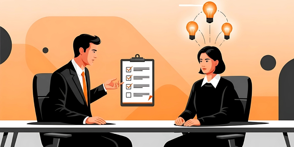 job interview between man and woman