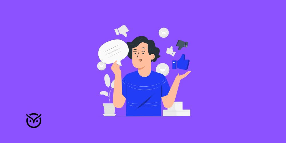 illustration of a man giving feedback