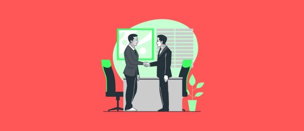 recruiter shaking hands with candidate