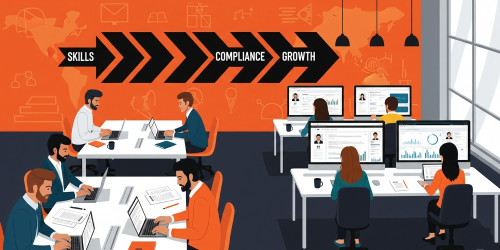 employees working in a business