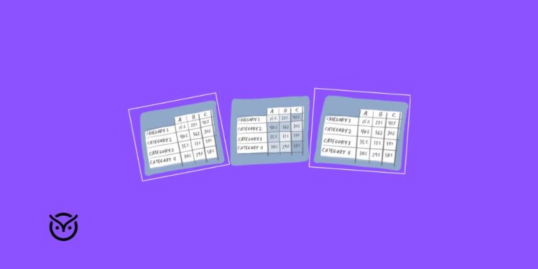 illustration of tables and data