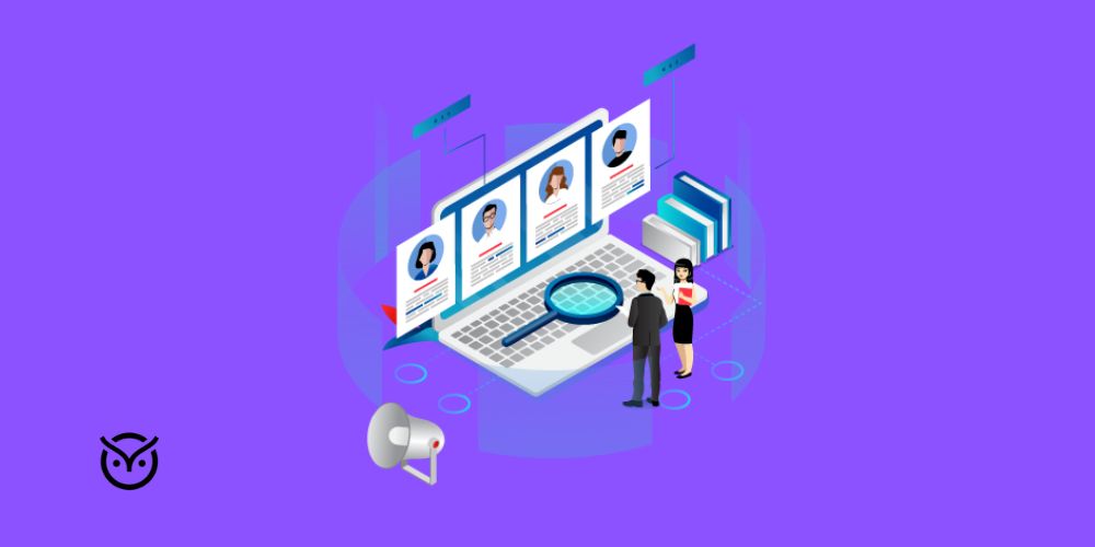 man and woman using recruitment system