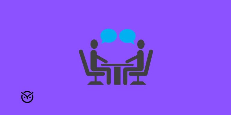 illustration of two people interview