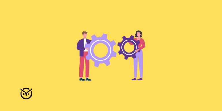 two people with gears