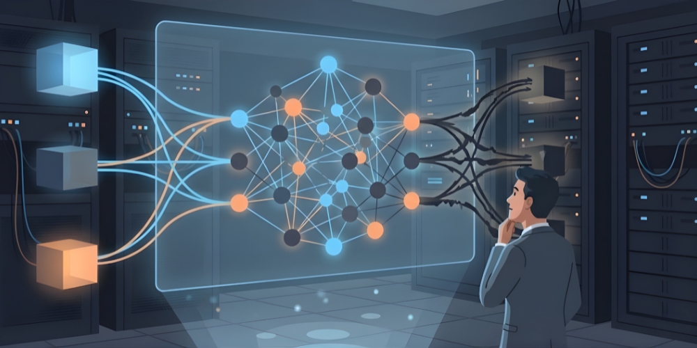 AI nodes connected to server