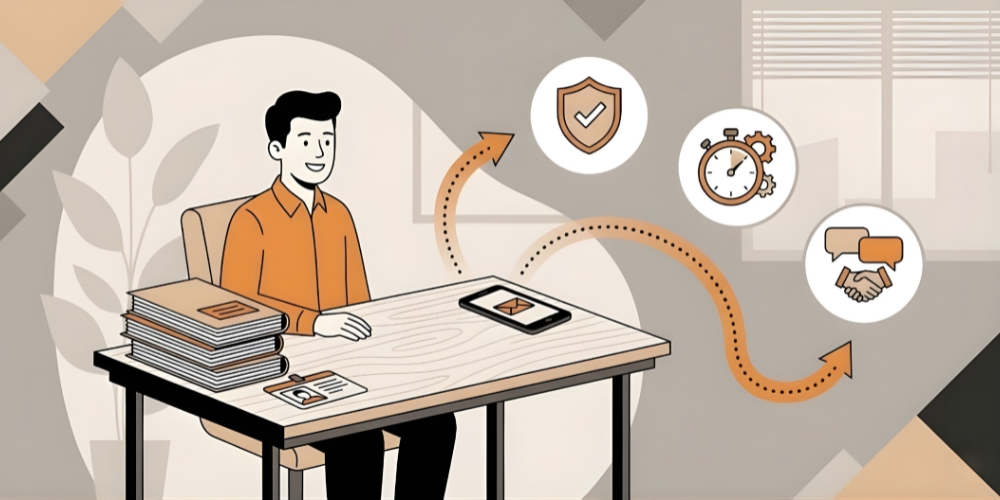 Candidate preparing documents for screening