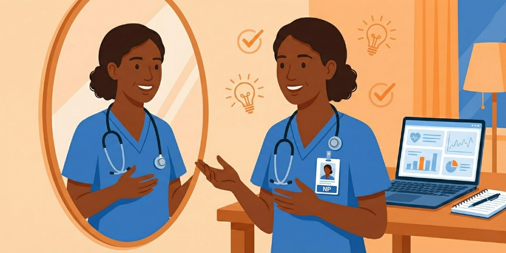 nurse preparing for interview