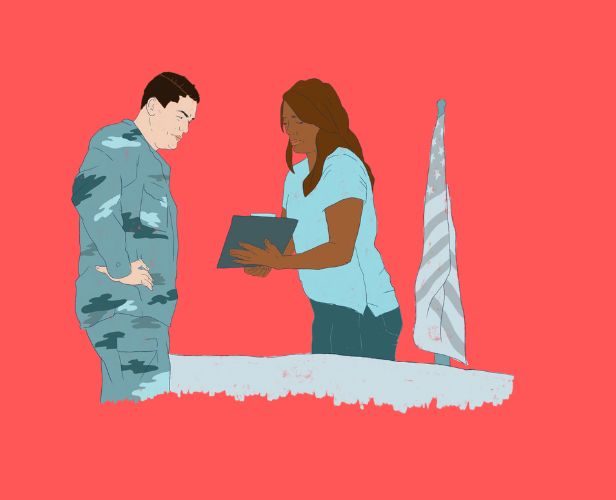 military recruitment in progress