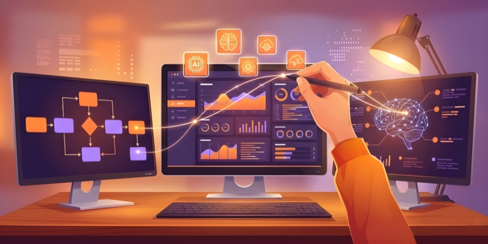 employee creating a workflow