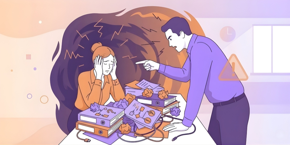 boss shouting at employee