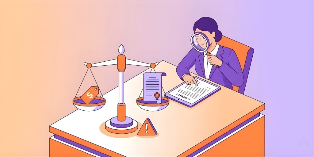 recruiter studying a contract