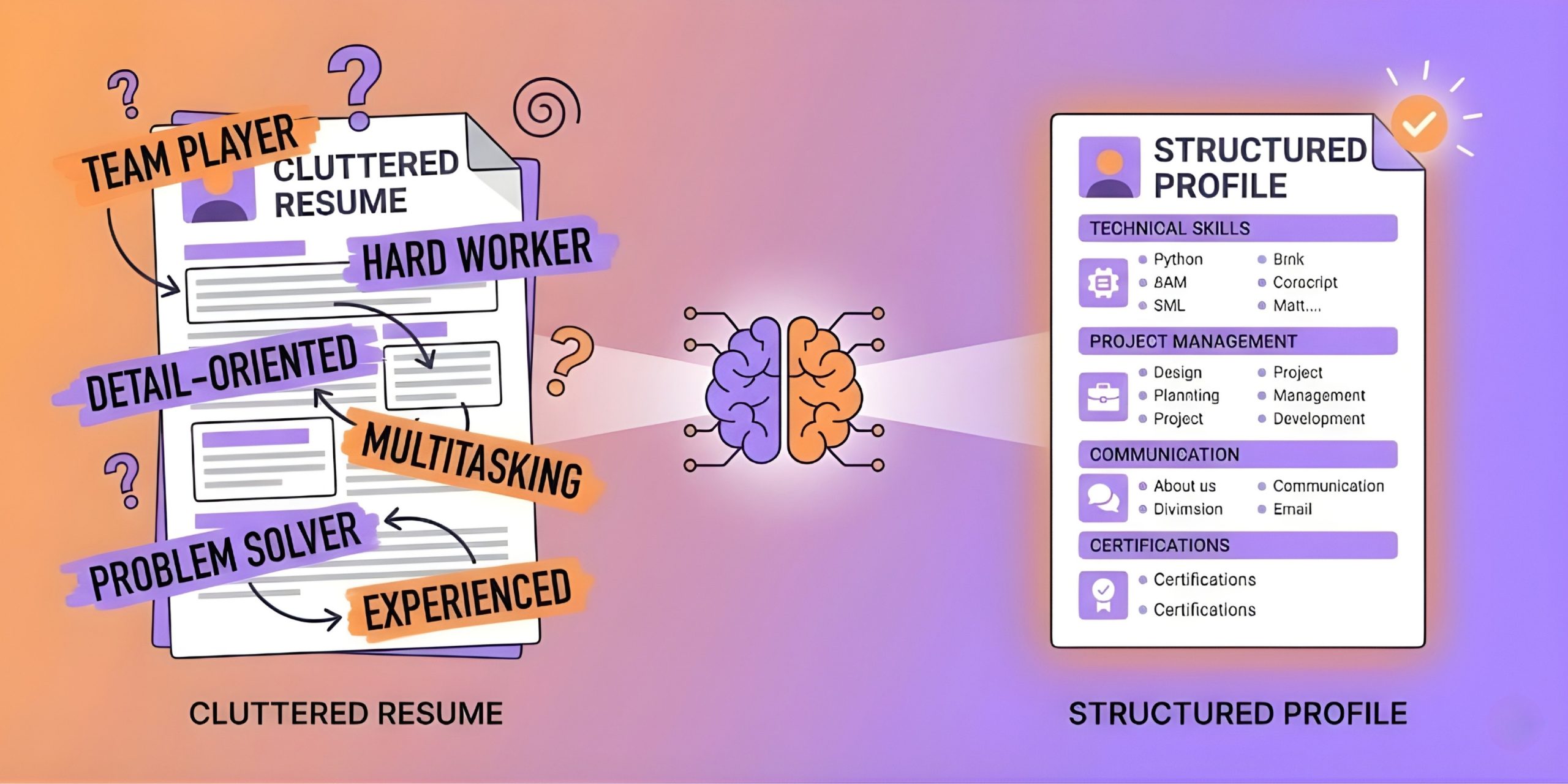 cluttered vs structured resume