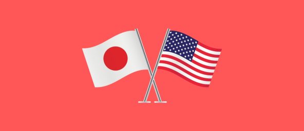 japan and american flag