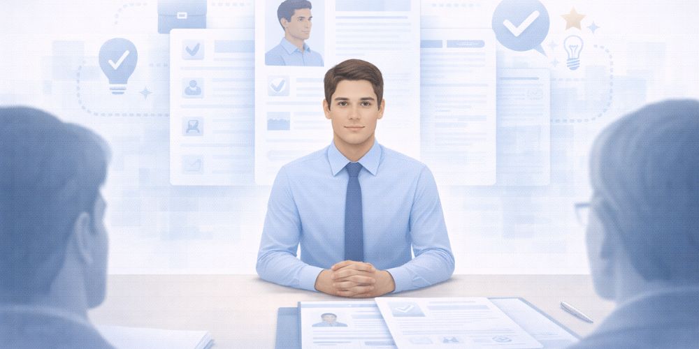 two people interviewing candidate