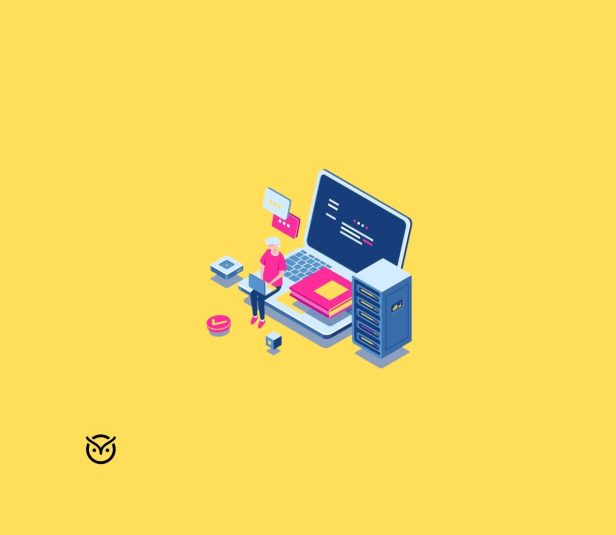 animated man working with AI