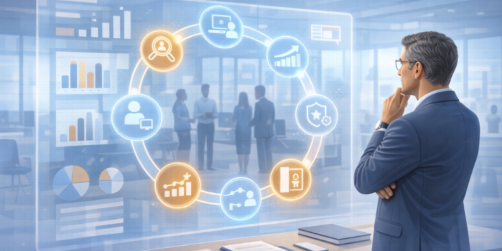 HR man using data to make decisions
